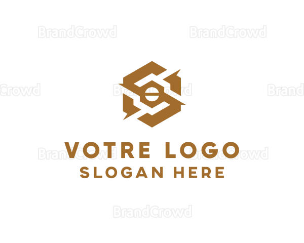 Gold Mechanical Hexagon Logo