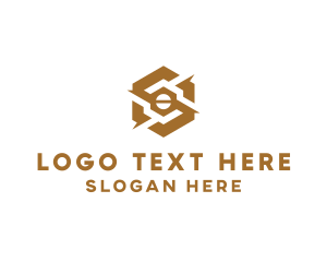 Gold Hexagon - Gold Mechanical Hexagon logo design