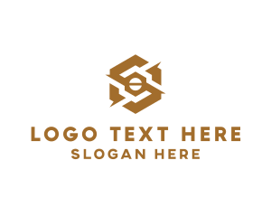 Gold Mechanical Hexagon Logo