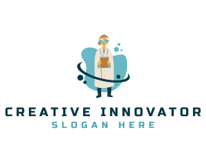 Inventor - Laboratory Female Scientist logo design