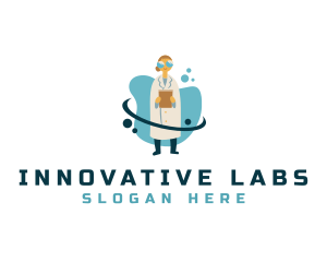 Scientist - Laboratory Female Scientist logo design