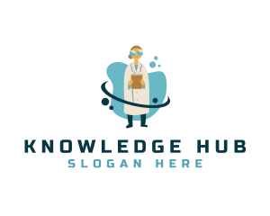 Laboratory Female Scientist logo design