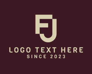 Firm - Brown Elegant Letter FJ logo design