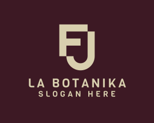 Brown Elegant Letter FJ Logo
