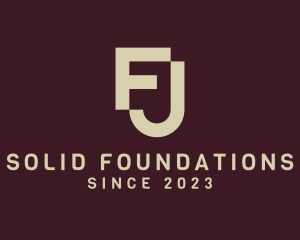 Ag - Brown Elegant Letter FJ logo design