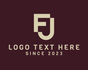 Lux - Brown Elegant Letter FJ logo design