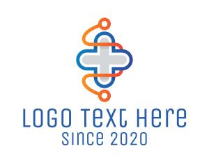 Nursing Home with Medical Cross and Stethoscope Online Logo