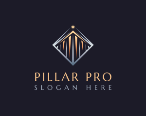 Elegant Pillar Construction logo design