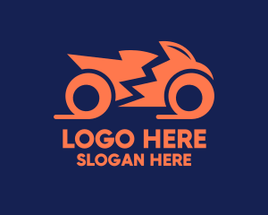 Orange Motorbike Motocycle logo design
