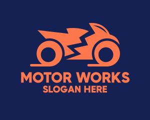 Motor - Orange Motorbike Motocycle logo design