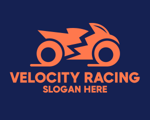 Orange Motorbike Motocycle logo design