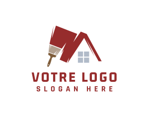 Home Decoration - House Painting Brush logo design