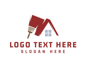 House - House Painting Brush logo design