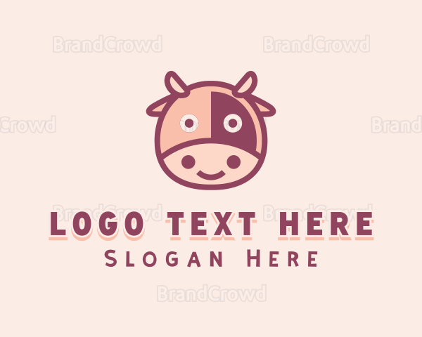 Cute Cow Head Logo