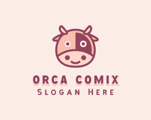 Cute Cow Head  Logo