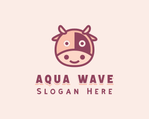 Cute Cow Cattle logo design