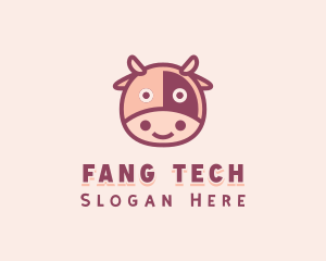 Cute Cow Cattle logo design