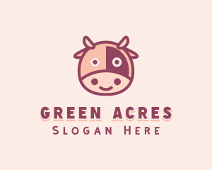 Rancher - Cute Cow Cattle logo design