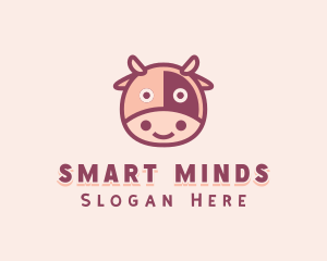 Toy Shop - Cute Cow Head logo design
