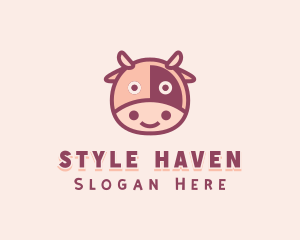 Shepherd - Cute Cow Head logo design