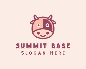 Cute Cow Cattle logo design