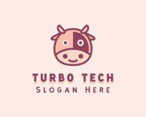 Cute Cow Cattle logo design