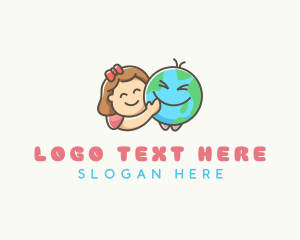 Girl - Girl Planet Earth logo design