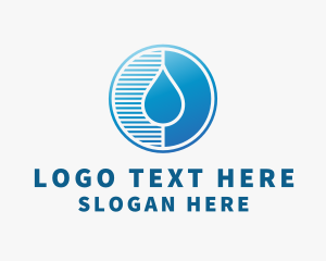 Water Service - Water Droplet Lines logo design