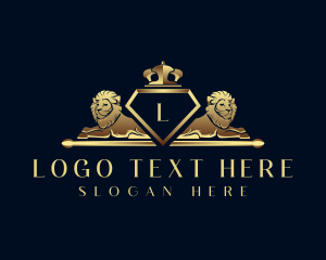 Feline - Elegant Crown Lion logo design