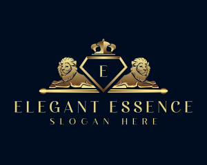 Elegant Crown Lion logo design