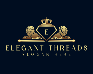 Elegant Crown Lion logo design