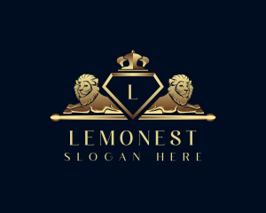 Lion - Elegant Crown Lion logo design