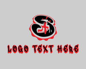 Dangerous - Splatter Graffiti Letter S logo design