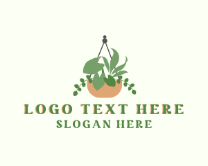 Rustic - Hanging Garden Plant logo design