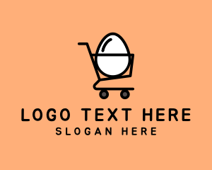 Grocery App - Egg Shopping Cart logo design