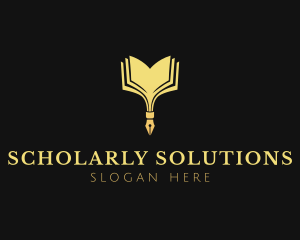 Scholar - Writer Pen Book logo design
