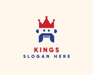 Crown Mustache King logo design