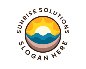 Sunrise Surfing Beach logo design