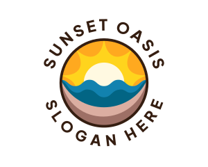 Sunrise Surfing Beach logo design