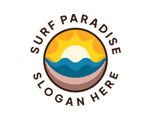 Sunrise Surfing Beach logo design