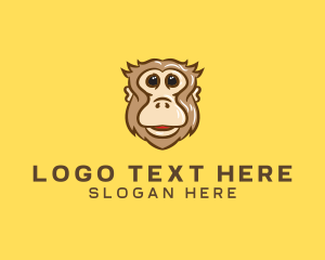 Toy Shop - Cute Monkey Head logo design