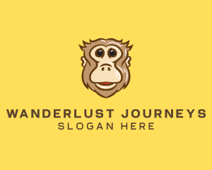 Cute Monkey Head Logo