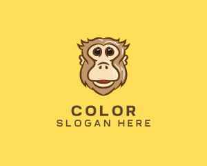 Animal - Cute Monkey Head logo design