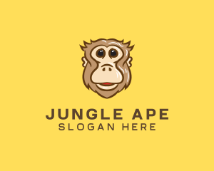 Cute Monkey Head logo design