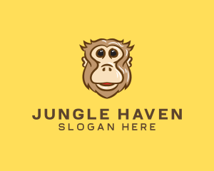 Cute Monkey Head logo design