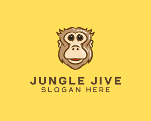 Cute Monkey Head logo design