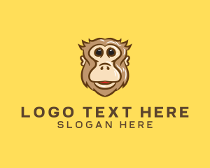 Cute Monkey Head Logo