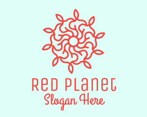 Red Flower Vine logo design