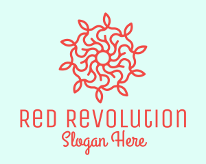 Red Flower Vine logo design