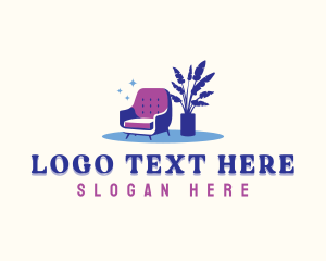 Home Staging - Armchair Plant Furniture logo design